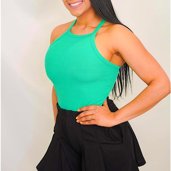 🆕🌿🖤PETAL DEW: BLACK Rib Knit Tank Top LB LATGR - Picture 14 of 15